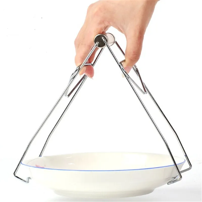 Bowl Clip Stainless Steel Foldable Hot Dish Plate Pots Gripper Crockery Holder Clamp Tongs Claw Holder Lifting Kitchen Tools 1223487