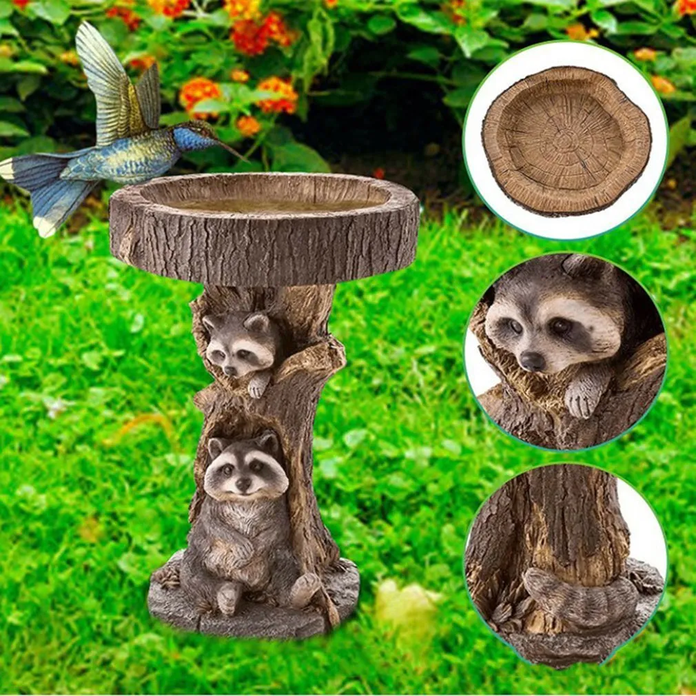 Baco De Pájaro De La Fuente De Mapache, Linda Decoración Del Jardín De  Esculturas, Estatua De Mini Estanque De 20,63 € | DHgate, image size:1010x1010
