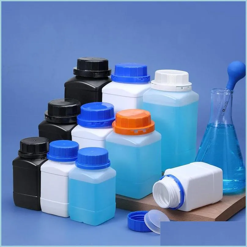 Opslagflessen potten 1L 500 ml lege hdpe fles met binnenste deksel voedselkwaliteit vierkante plastic container voor vloeistof lotion 20220607 d3 d dho7f