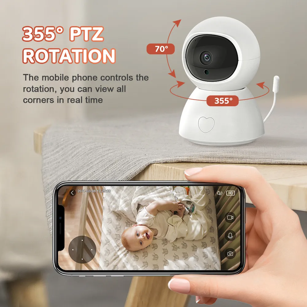 Smart Tuya HD Wireless Camera for Baby Sitter Doodle Bobblehead Camcorder في المنزل مراقبة الطفل