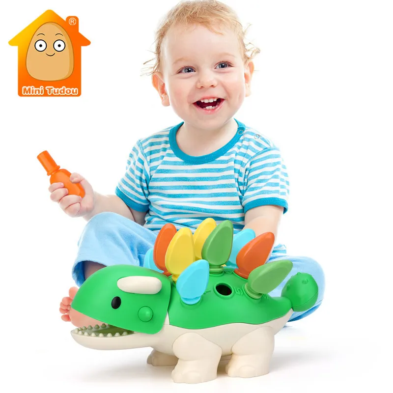 Интеллектуальные игрушки Montessori Baby Fine Motor Training Focus Focus Dist Eye Game Dinosaur Цветовой номер Сортировка гнездования образовательные игрушки для детей 221104