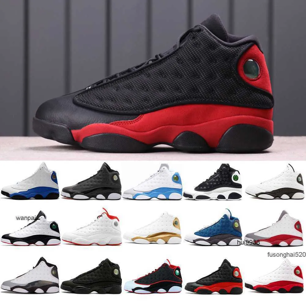 2023 Jumpman 13 13s Basketballschuhe Männer Frauen Black Cat Bred Cap und Gown Playground Luchy Grün Phayoffs Hyper Royal Sporttrainer SneakersJORDON JORDAB