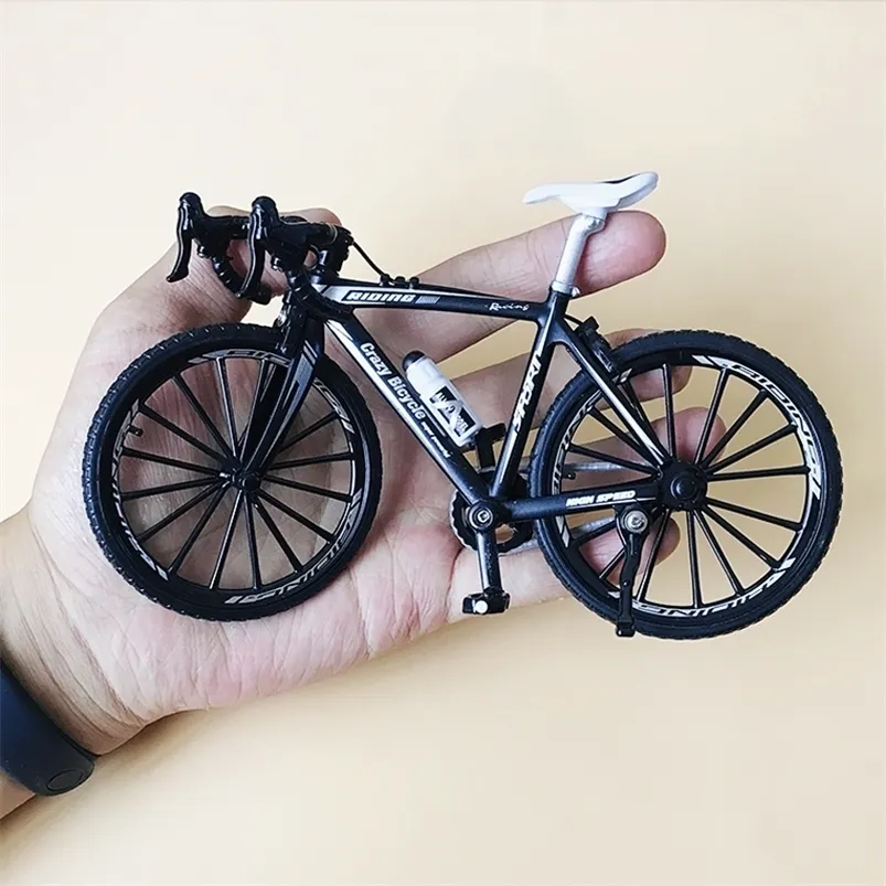 Finger Toys 1 10 Mini Mountain Alloy Bicycle Diecast Model Metal bike Racing Toy Bend Road Simulation Collection for children 221105