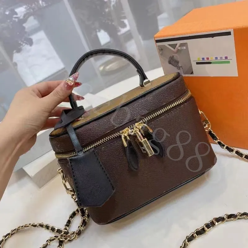 Bolsas de maquillaje para mujer, bolso cruzado de diseñador de lujo, bolso grande de hombro, bolsos de moda de cuero genuino de buena calidad para chica