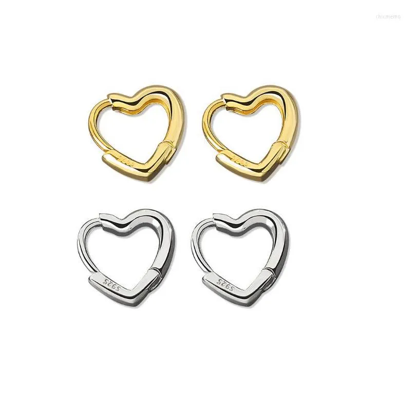 Stud Earrings Minimalist Silver Plated Vintage Heart Shaped Handmade Party Accessories Jewelry Gift Drop