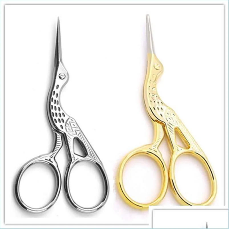 Scissors Factory Stainless Goldplated Crane Scissors Cross Stitch Embroidery Thread Cutter Variety Nose Hair Beauty Household Shar 5 Dhfb5