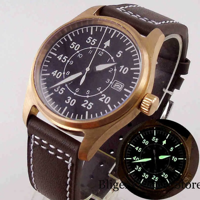 Superclone lw zegarek Bliger Real Bronze Diver Luminous NH35A Ruch samokwinding mężczyzn zegarek szafir
