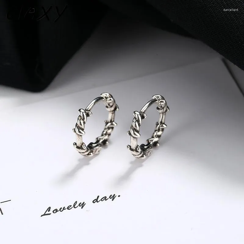 Boucles d'oreilles CIAXY rétro Thai argent petit pour les femmes personnalité hip-hop Cool épine oreille boucle fête cadeaux bijoux