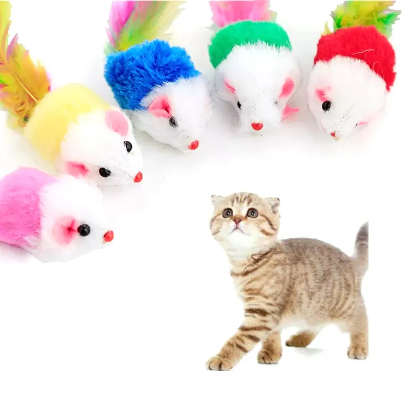 Rolig kattleksak F￤rgglad h￤rlig mus f￶r katthundar inneh￥ller Catnip Toys Pet Supplies