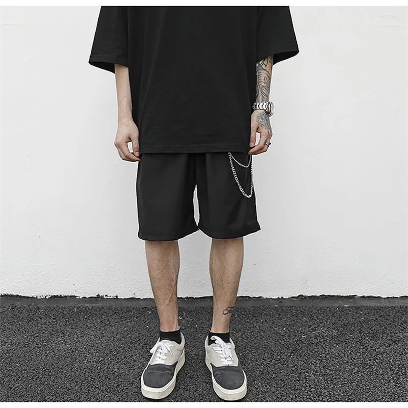 M￤ns shorts Men's Loose Casual Suit Street Trend g￥r med svart plus storlek