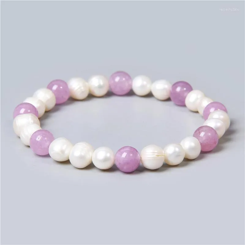 Braccialetto di perle da donna in filo di perle di pietra naturale Braccialetti elastici di alta qualità Eleganti splendidi gioielli di guarigione per lo yoga