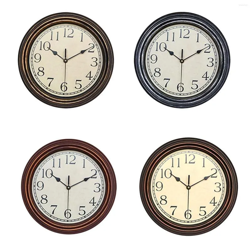 Duvar Saatleri Antik Stil Asma Aslanmayan Büyük Arap Sayılar Süsleme için Yuvarlak Saat