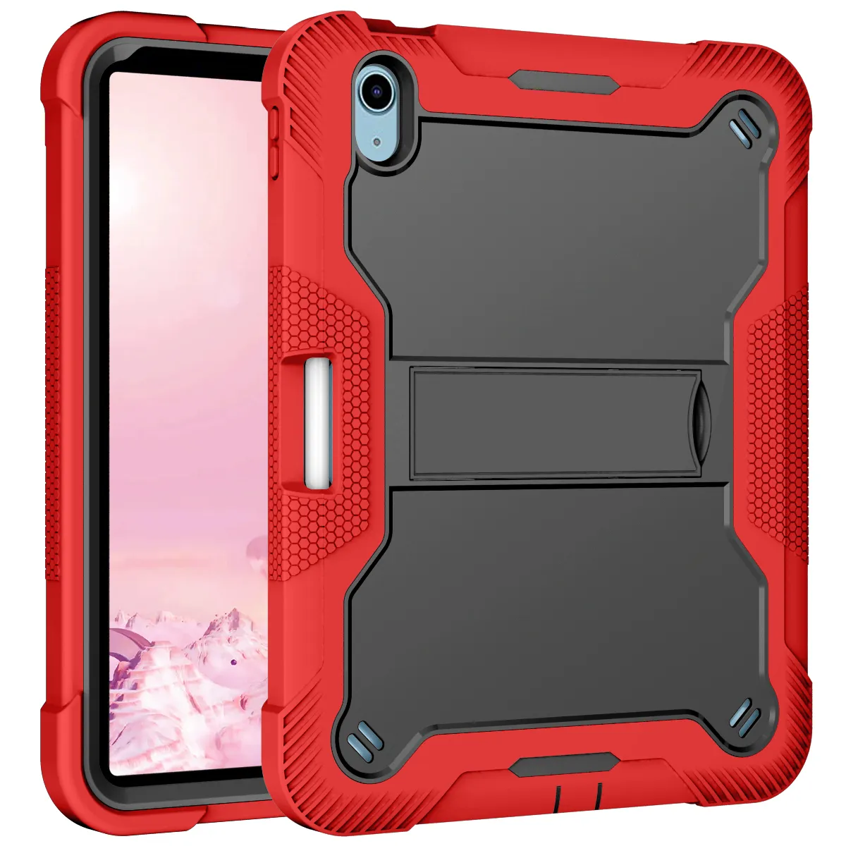 Tablettfodral för iPad 10.9 10: e generationen 2022 Kickstand med pennhållare Design Socktät anti Fall Protective Rugged Cover