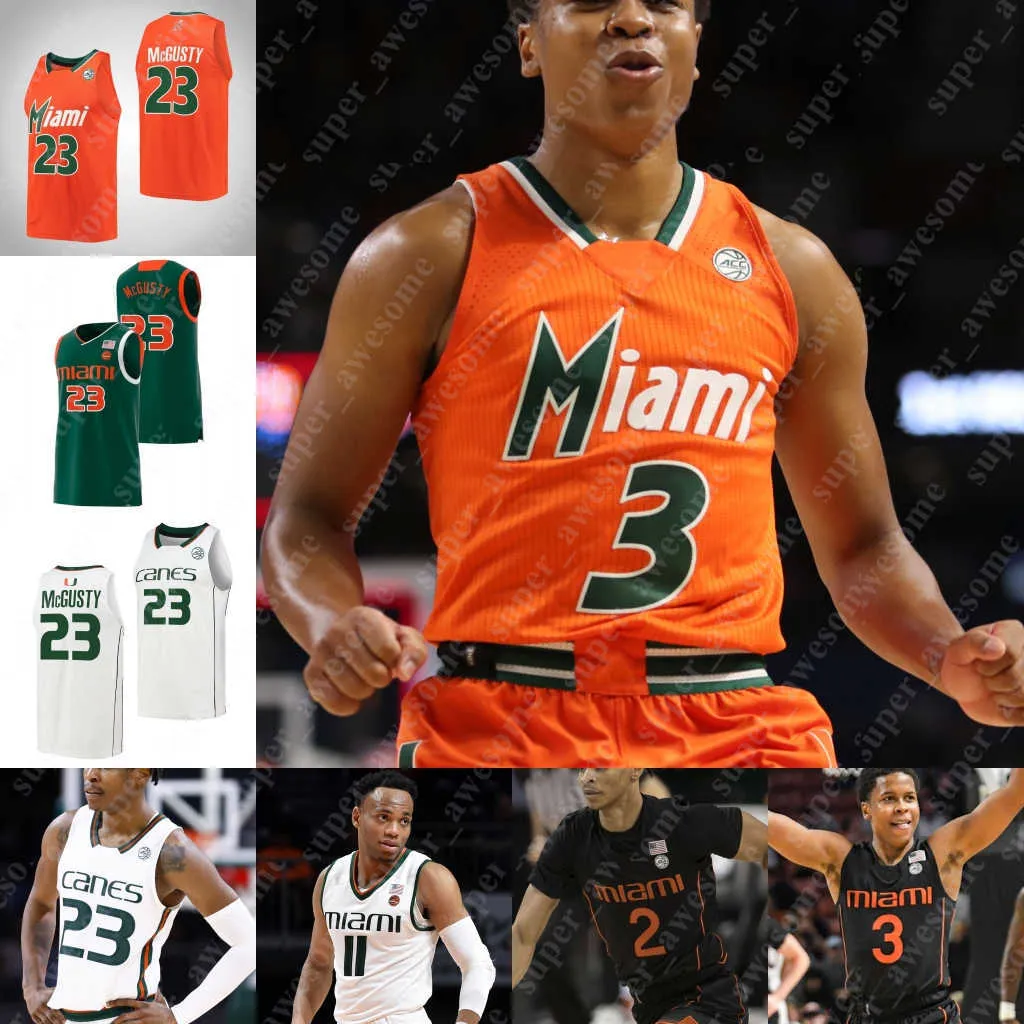 NCAA Canes Basketballtrikot Kameron McGusty Isaiah Wong Charlie Moore 11 Miller Sam Waardenburg Anthony Walker Wooga Poplar Bensley Joseph