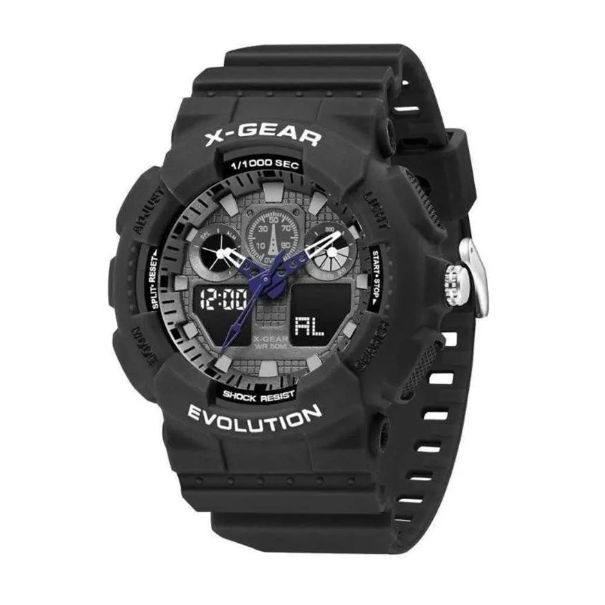 Нарученные часы роскошные моды Mens Gshock Watches G Shok нержавеющая сталь спортивный хронограф Водонепроницаемый многофункциональный аналоговый цифровой W357Q