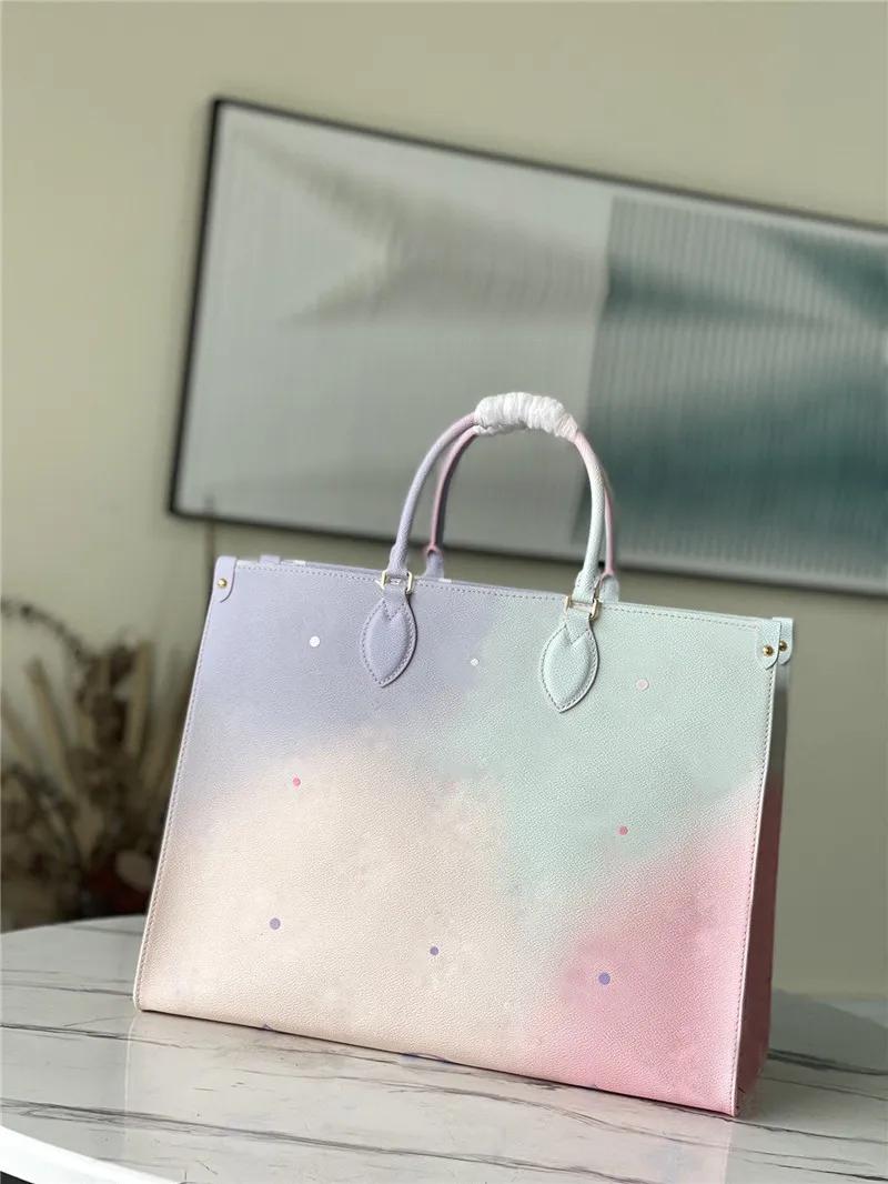 Designer Luxury Handbag Sunrise Pastel Onthego GM Handväska Purse M46076 M20510 MM Tote 2way Shoulder Bag 7a Bästa kvalitet