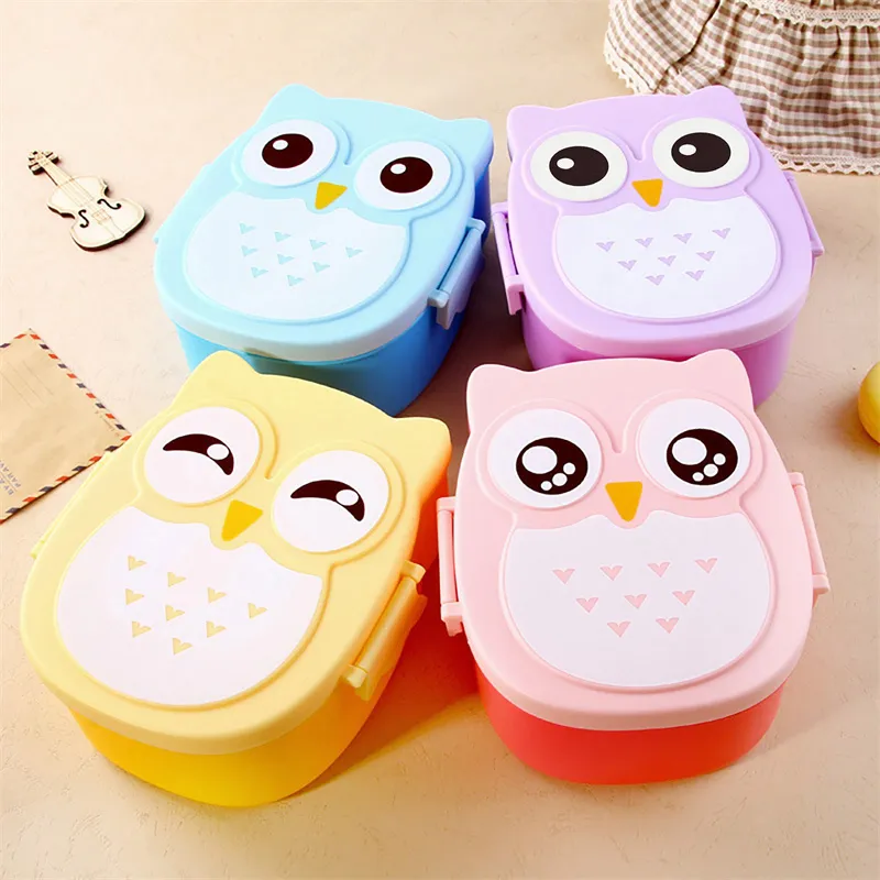 Portable tafelartikelen Owl Student Children's Lunch Box Outdoor Picnic Food Container Opbergdozen