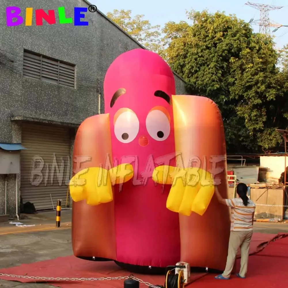 Anpassad reklamgigant uppblåsbar hotdoglovely luftad korvballong för marknadsföring