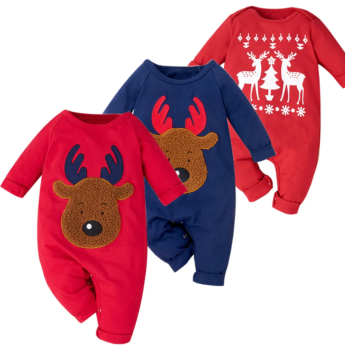 Rompers f￶dd sp￤dbarn baby flicka pojke kl￤der bomull jul jumpsuit l￥nga ￤rmar h￶sten vinterkl￤der tecknad hjort pajamas kl￤der 221104