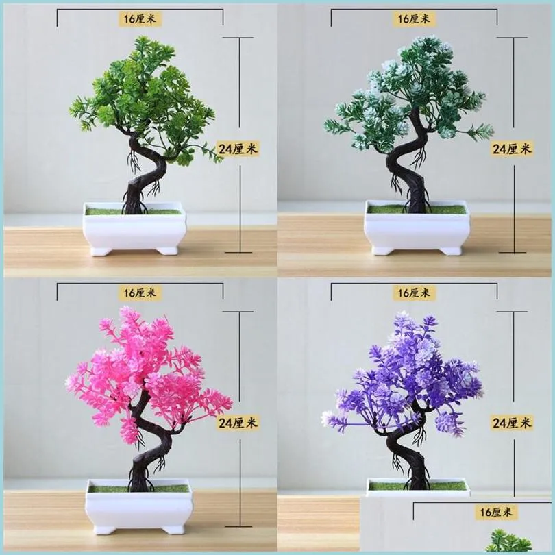 Other Event Party Supplies Party Supplies Simation Plant Artificial Potted Tree Bonsai Decorative Fake Green Plants Ornaments Home Dhe7C