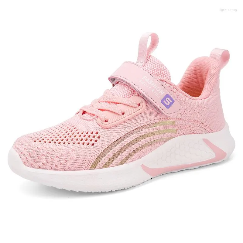 Scarpe da ginnastica Ragazze carine Casual Scarpe da ginnastica in maglia bianca Studente Bambini Calzino estivo Calzature Moda Bambini Sport Tenis Running Autunno