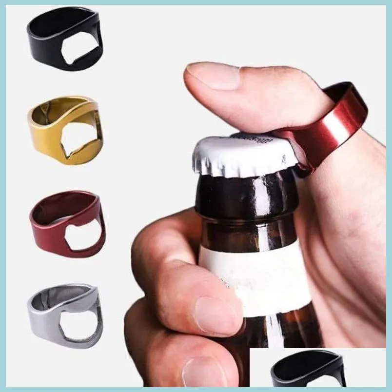 Bar Tools Mti Function Stainless Steel Ring-Shape Opener Beer Bottle Anti-Injury Portable Bar Bartender Tool Drop Delivery 2021 Home Dhizv