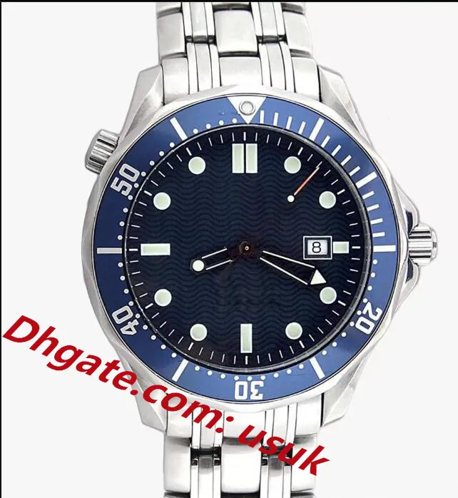 Relógio masculino automático Mechical Blue Dial 007 moldura de cerâmica james bond aqua masculino relógios master preto aço inoxidável relógios masculinos relógios de pulso caixa original