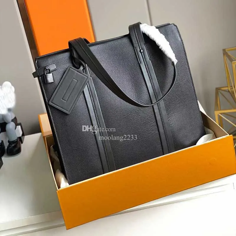 MEN Black Designer Bag Pu Leather Leather Case Case كل يوم يحملون حقائب كبيرة للرجال حزمة أعمال الكتف Crossbody M57308