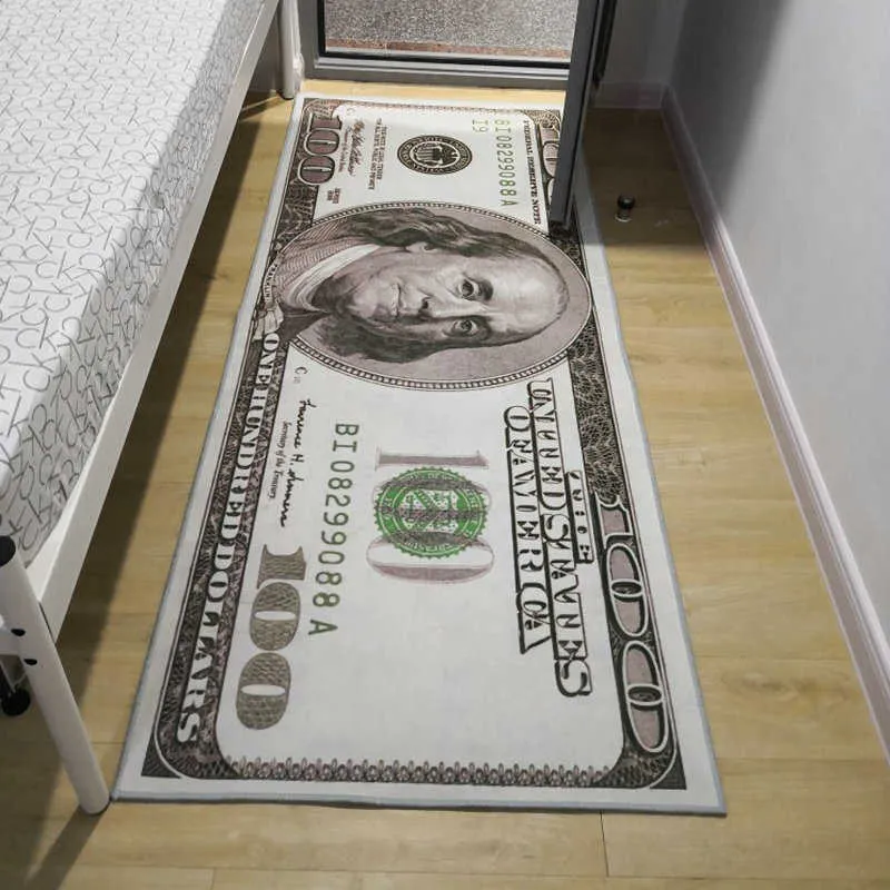 Carpets 100 Dollar Carpet Rug Entrance Pound EUR Bill Runner Rug Paper Money 100 Dollar Bill Loung Rug Living Room Bedroom Home De201O