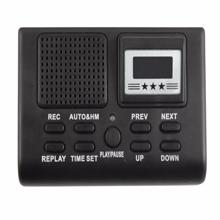 Mini Digital Telephone Spee Recorder Telefoongesprekken Monitor met LCD Display Clock -functie Ondersteuning SD -kaart Dictafoon Telefoon Logger264E