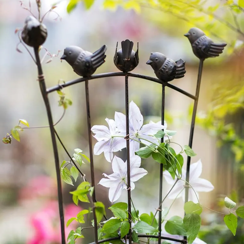 Decoraci￳n del hogar arte de hierro retro de flores decorativas estante de la celos