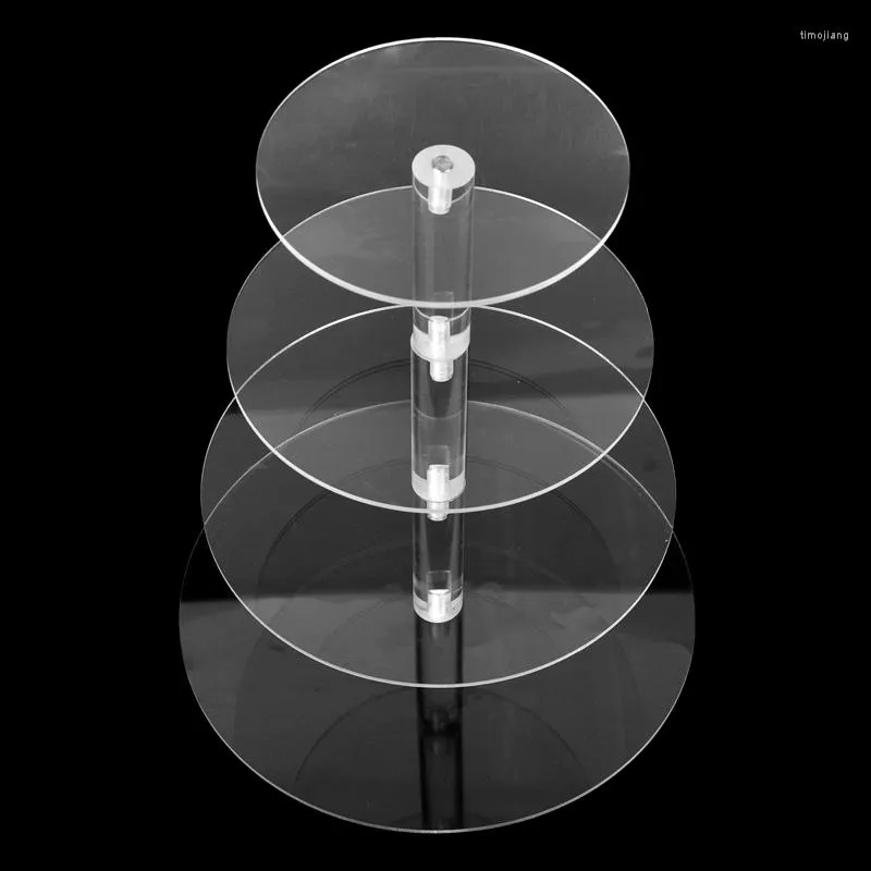 ベイクウェアツールケーキホルダーラウンドアクリル3/4ティアカップケーキスタンドアセンブルと分解ホームバースデーパーティースタンド装飾ギフト