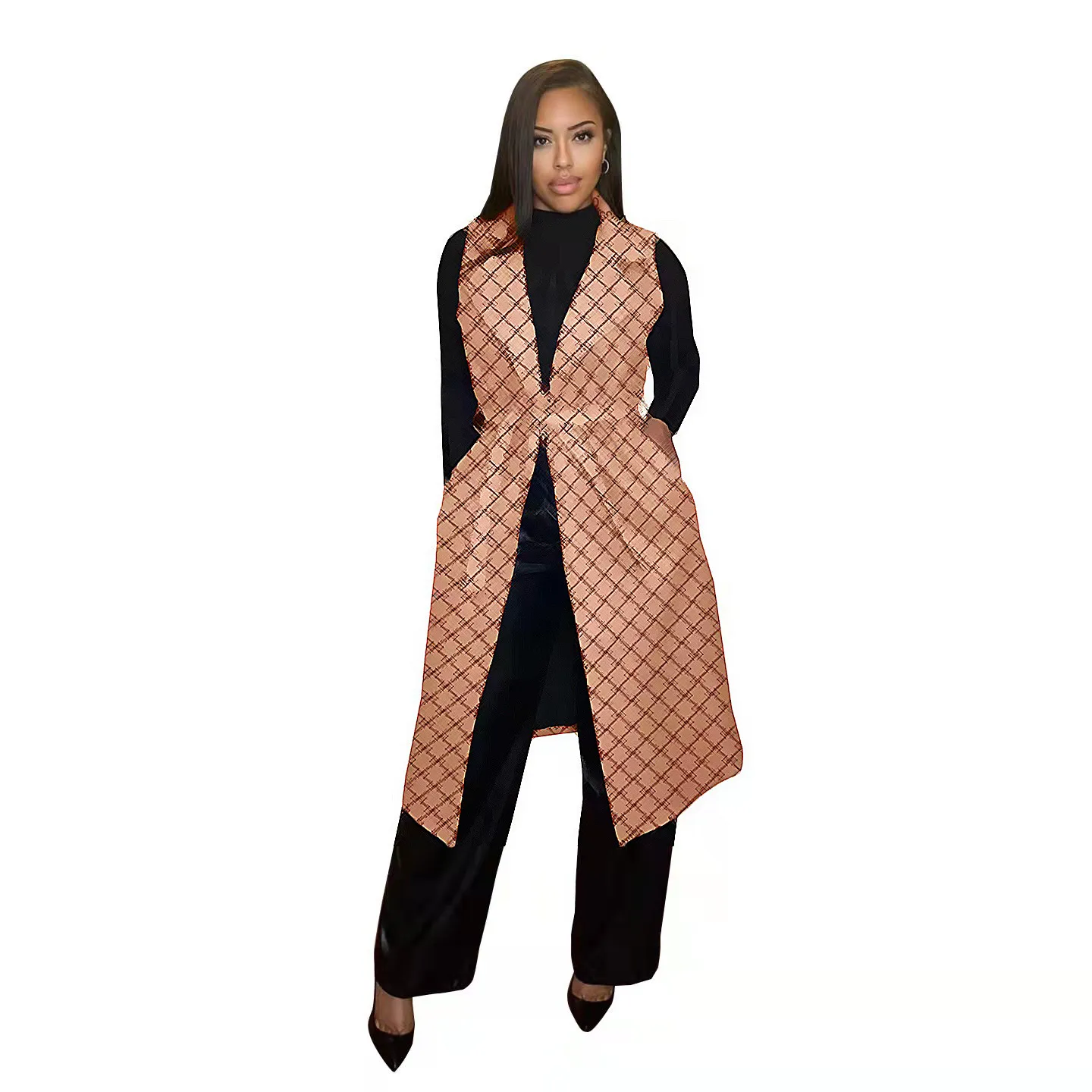 Mode Robes décontractées Trench chaud Blouse double couche ceinture de revers gilet en laine manteau une pièce jupe club vestes vêtements taille S-2XL