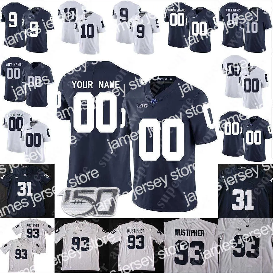 American College Football Wear Penn State Nittany Football Jersey Saquon Barkley Jack Ham 34 Franco Harris 11 LaVar Arrington 31 Paul Posluszny 25 Curt Warner 45 Sean