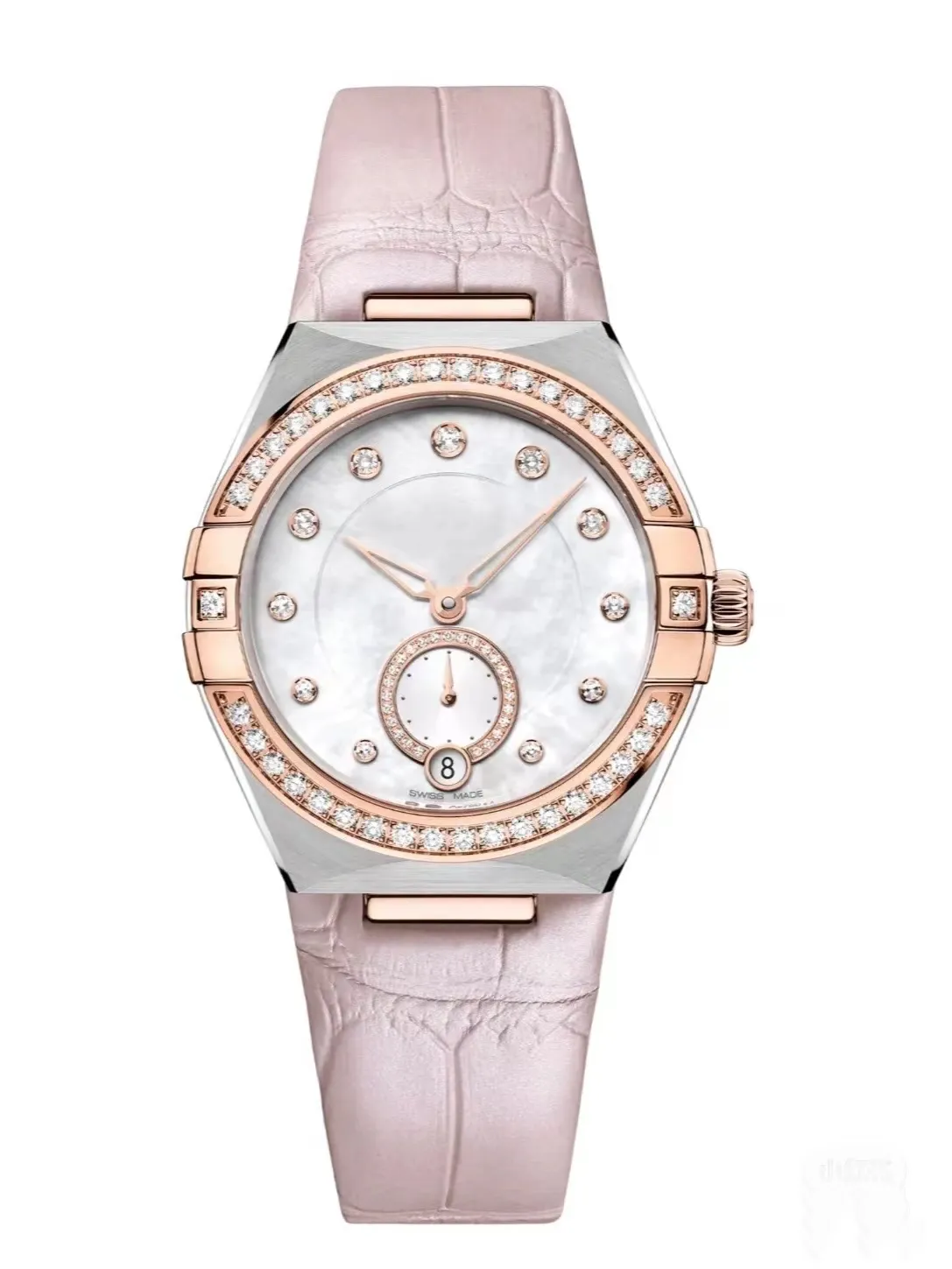 Omega Watch Gift Ladies Anel Mecânico 36mm Diamante Incrustado Movimento de Alta Qualidade Auto-liquidação Constellation Series Relógios de Designer com Pulseira de Couro