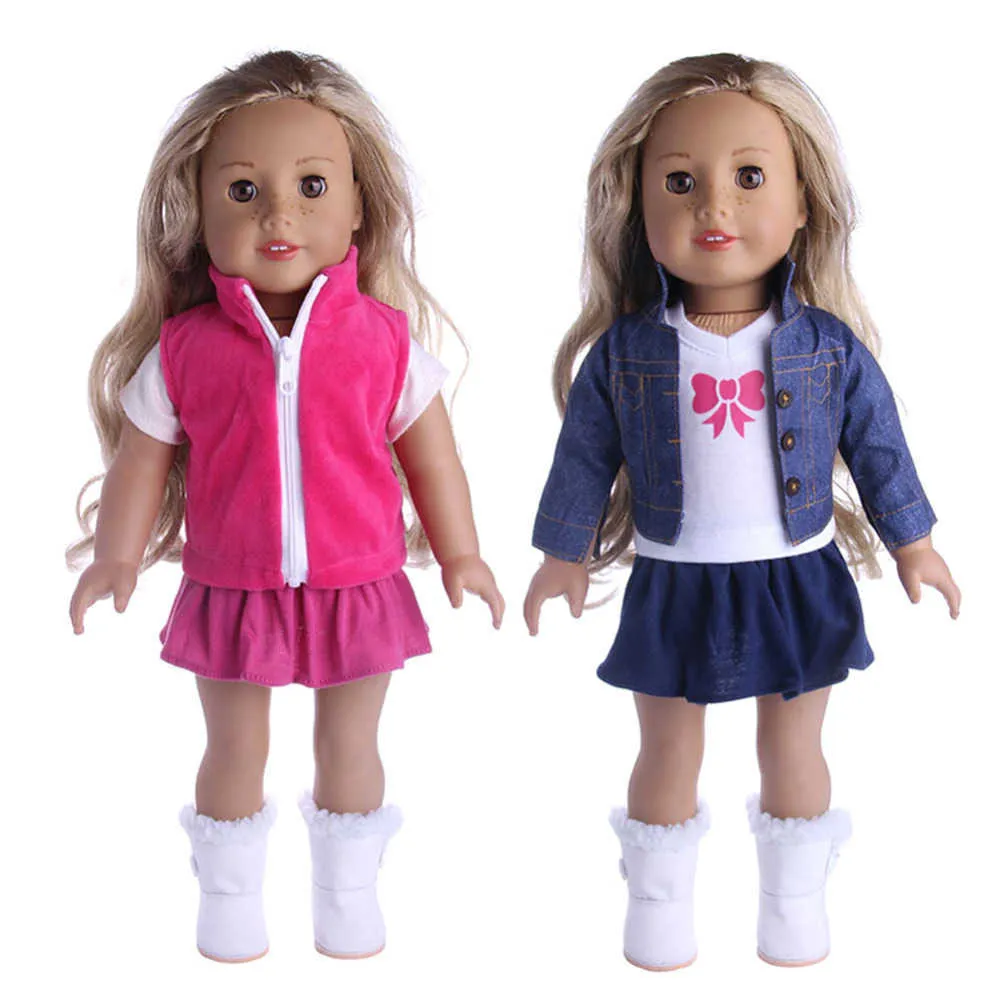 New Clothes Dress Outfits Pajamas For 18 Inch American Girl Doll Cowboy Suit Our Generation Accessories Wholesale