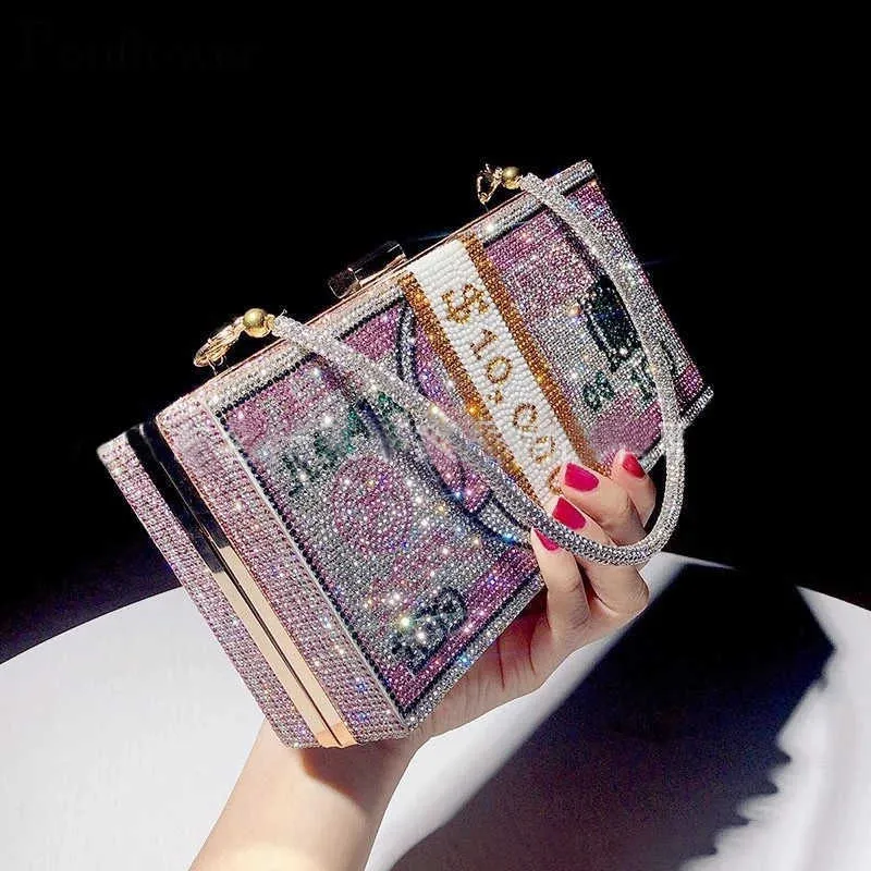 Crystal money clutch bag hotsell