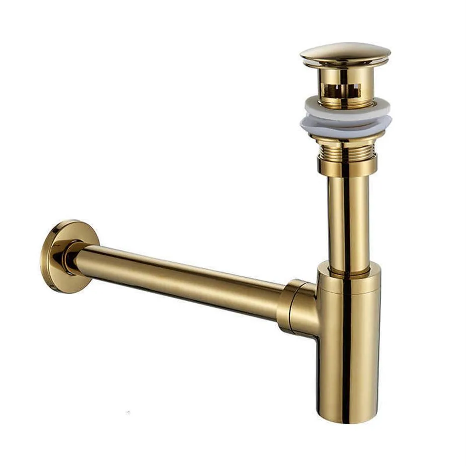 Bathroom Basin Sink Pop Up Drain Brass Bath Accessories Chrome Golden Oil Rubbed Bronze Basin Sink Tap Bottle Trap Drain Kit SH190919181c