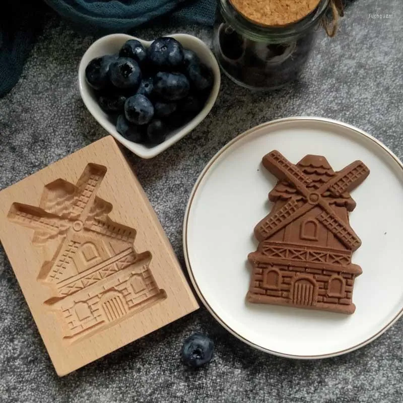 Baking Moulds Wooden Cookie Cutter Mold Wedding Flower Tree Cartoon Animals Pattern Cake Mould Tools For Christmas Easter