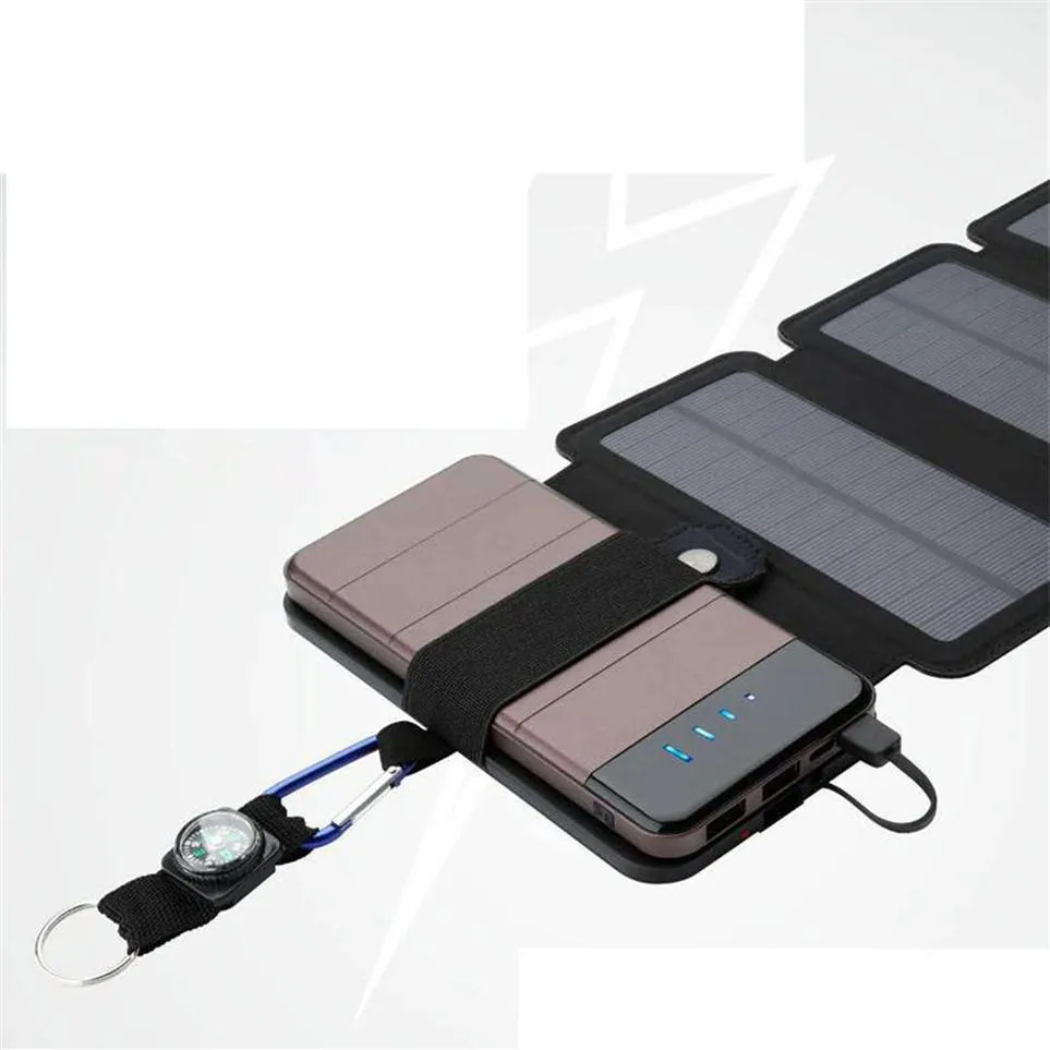 10W SunPower Solar Charger de carga direta Bateria de painéis solares dobrados Banco de potência Caso de carregador solar removível para produtos eletrônicos202G