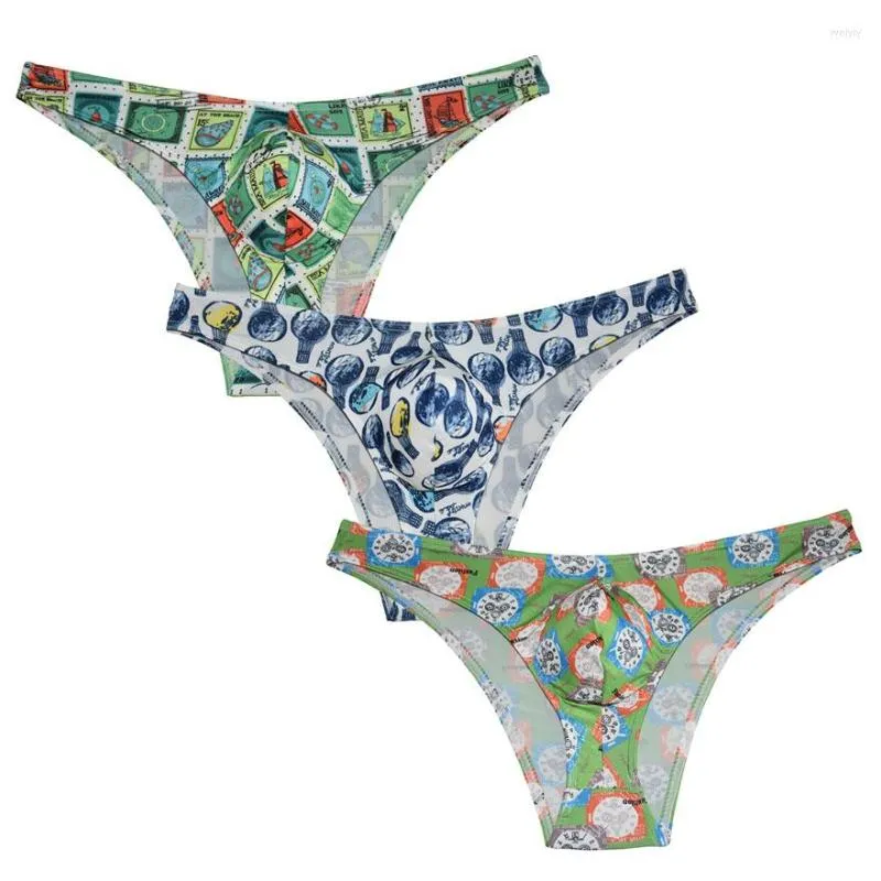 Mutande Intimo con stampa da uomo Slip maschili Custodia rigonfia Bikini