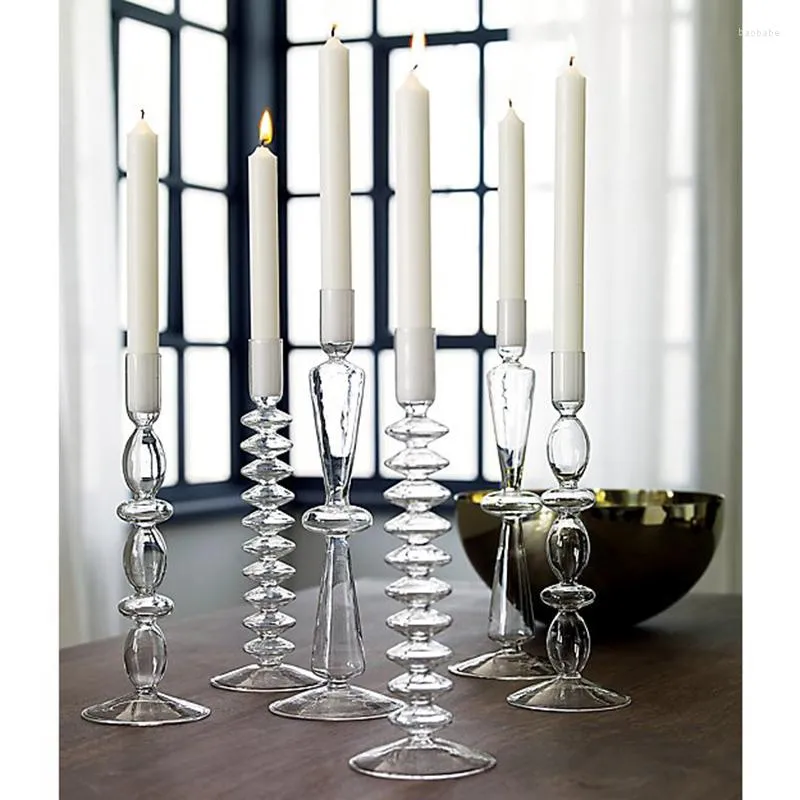 Candle Holders Glass Wedding Centerpieces dla stoły Świeclestick Uchwyt Nordic Decor Decor Decor