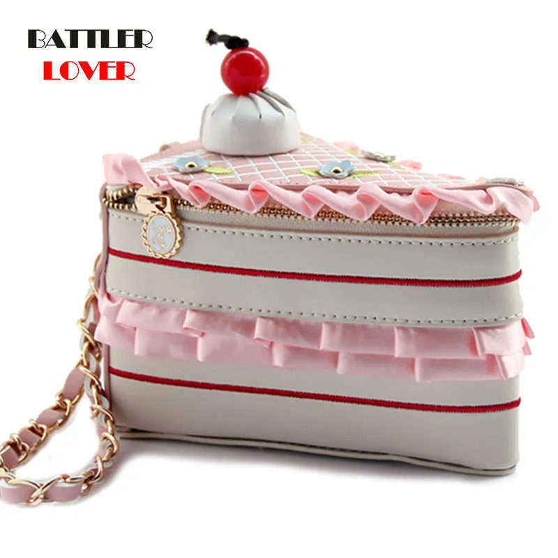 3D Cake Shape Evening Bags For Women 2021 Luxury Chain Shoulder Messenger Purse Female Embroidery Bridal Prom For Party Wedding