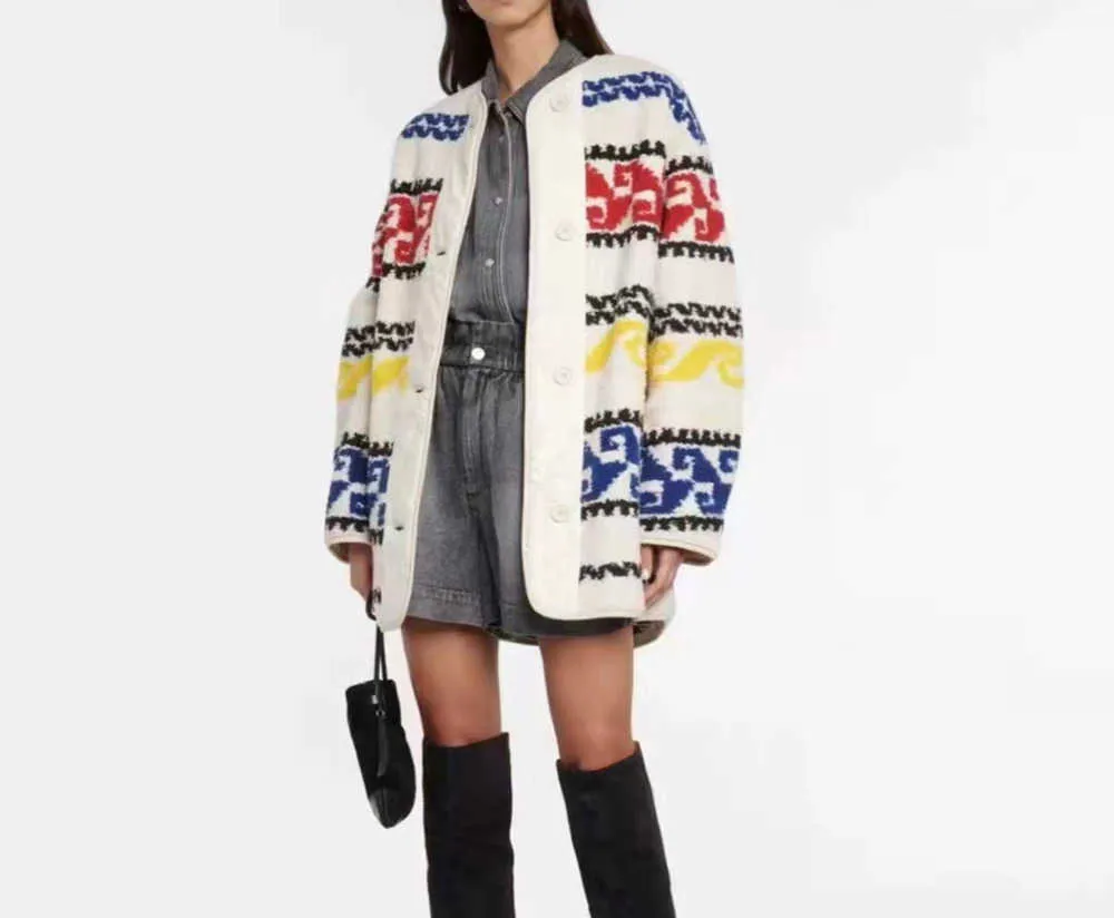 Isabel Marant Etoile Women Designer Fleece Jacket Himemma Reversible Coat Plush Winter Warm Outwear