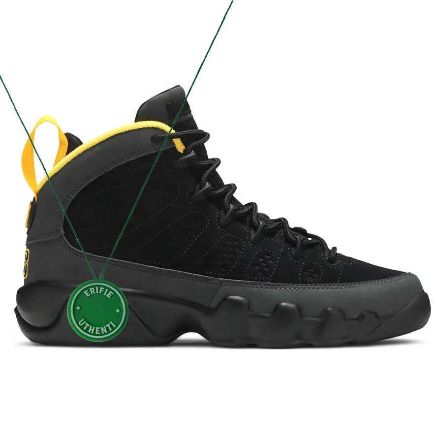 2024 Mens Jumpman 9 Lime Green Basketball Shoes White X Grey