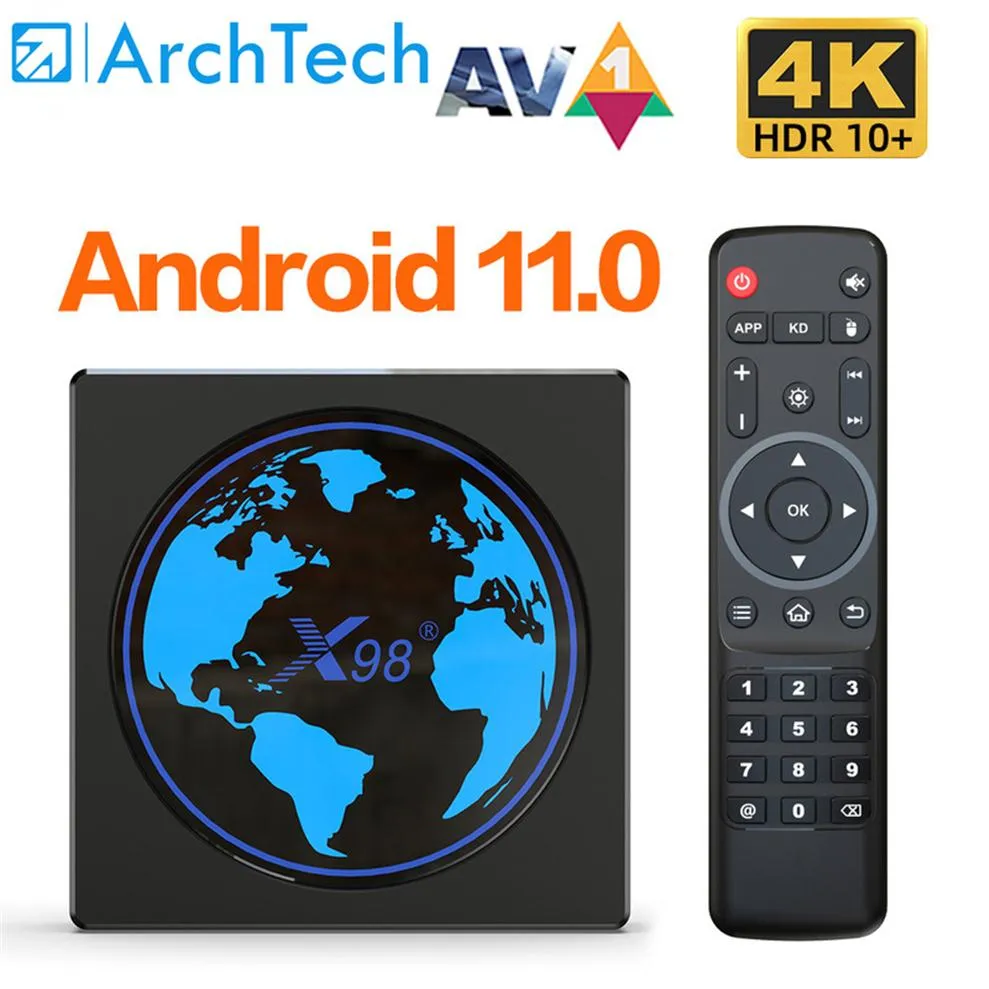 X98 Mini Smart TV Box Android 11 4GB RAM 64GB 32GB Amlogic S905W2 2 4G 5G WiFi 4K 60FPS Ustaw górne pudełko x98mini 2GB 16GB vs H96 MAX276L