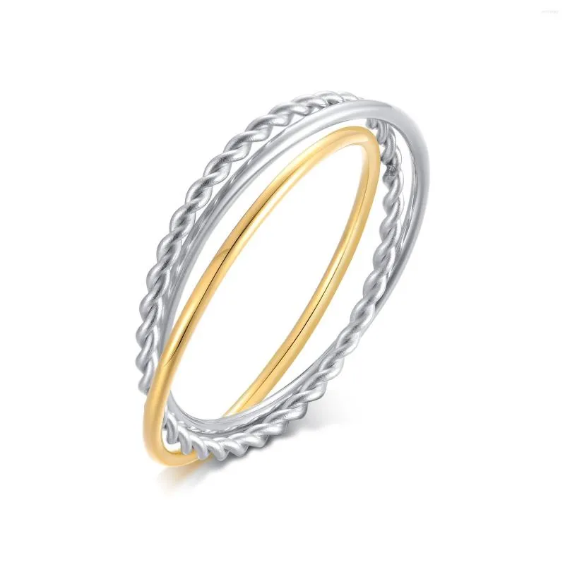 Кластерные кольца Dainty Triple Bearlocked Rolling For Women Girls Party Giftry Jewelry Thin Thin Scainless Steel Stacking Twisted Rands