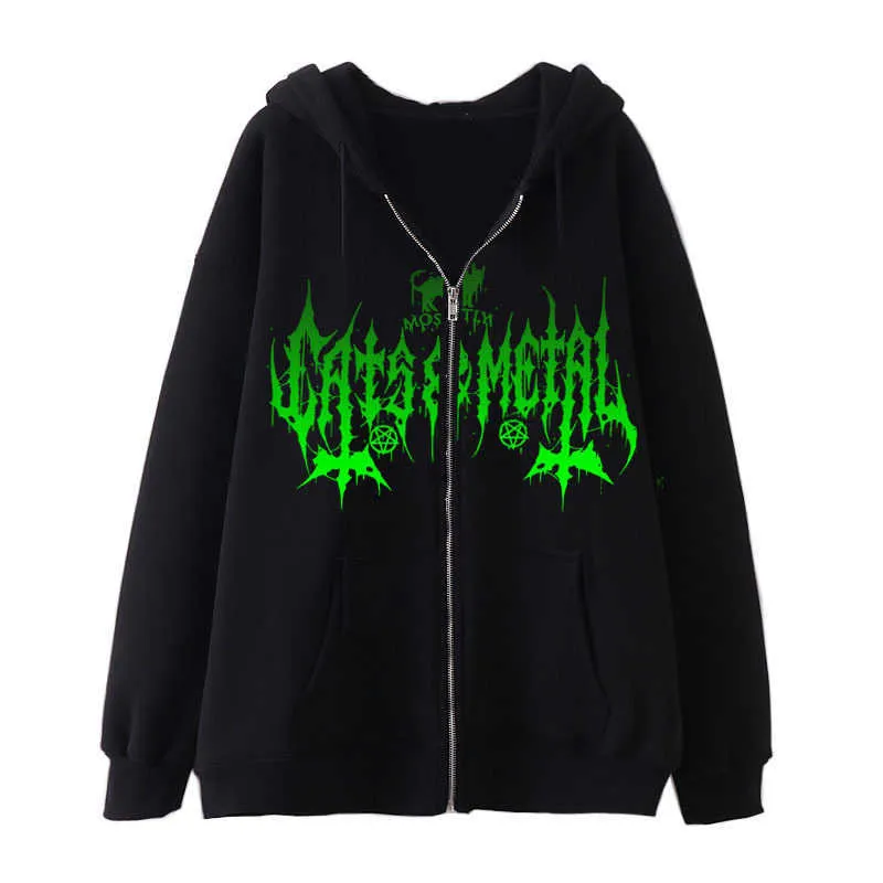 Women's Jackets New cardigan Hoodie spring and autumn fleece oversize Gothic style sweater street fashion Y2K masculino coat T221105