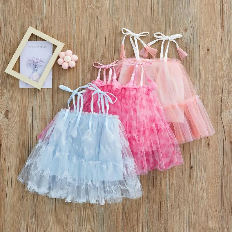 M￤dchenkleider s￼￟e Kinderkleider Kleider Kleider Sommer Baby tragen ￤rmellose Blumenmaschen Baumwolle R￼ckenlos