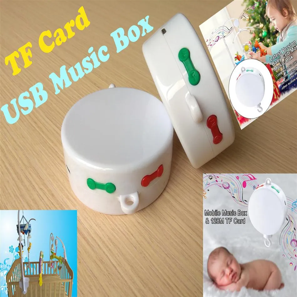 Newest Smart Baby Crib Mobile Music Box Battery-Operated and Volume Control With 128M TF Card 12 Tunes Prelaoded USB Baby Music Box268M